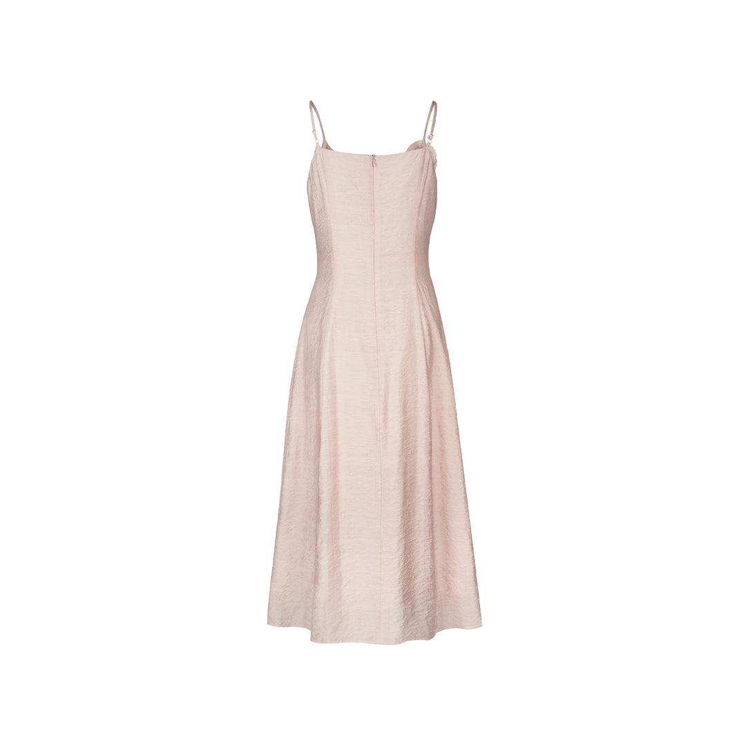 Kroche Rose Lace Up Waisting Halter Dress