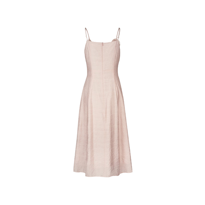 Kroche Rose Lace Up Waisting Halter Dress