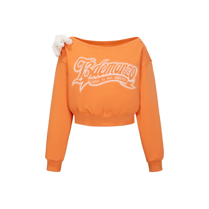 13De Marzo Dooozoo Off Shoulder Short Sweater Orange