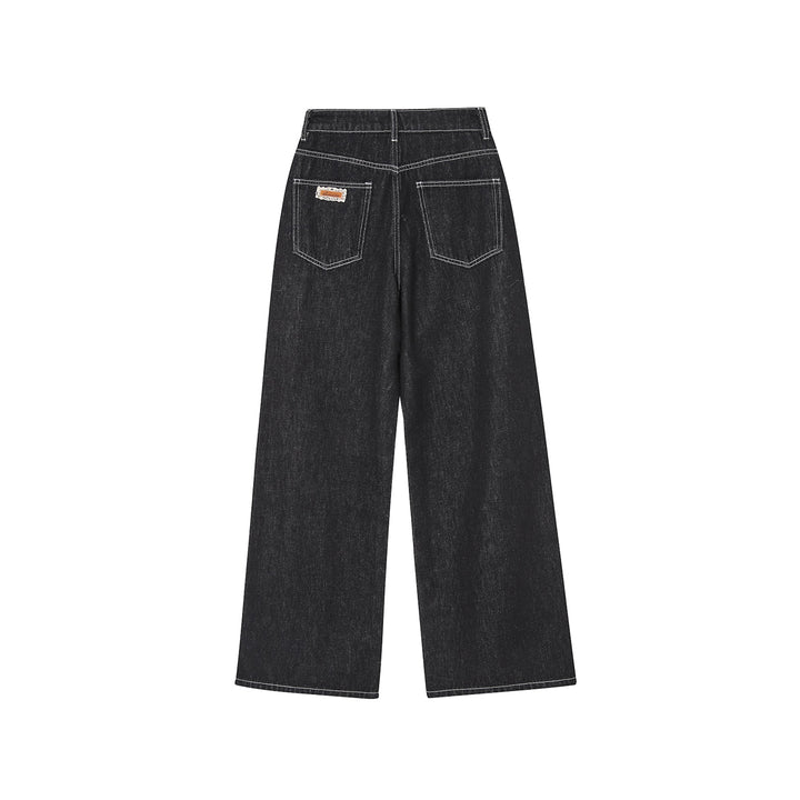 SomeSowe Pearl Wide-Leg Denim Pants Black