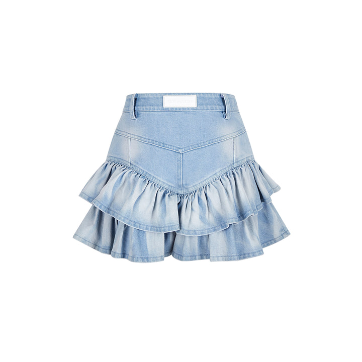 13De Marzo Plush Bear Denim Skirt Blue