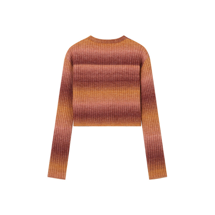 SomeSowe Island SunSet Gradient Knit Cardigan Orange - Mores Studio