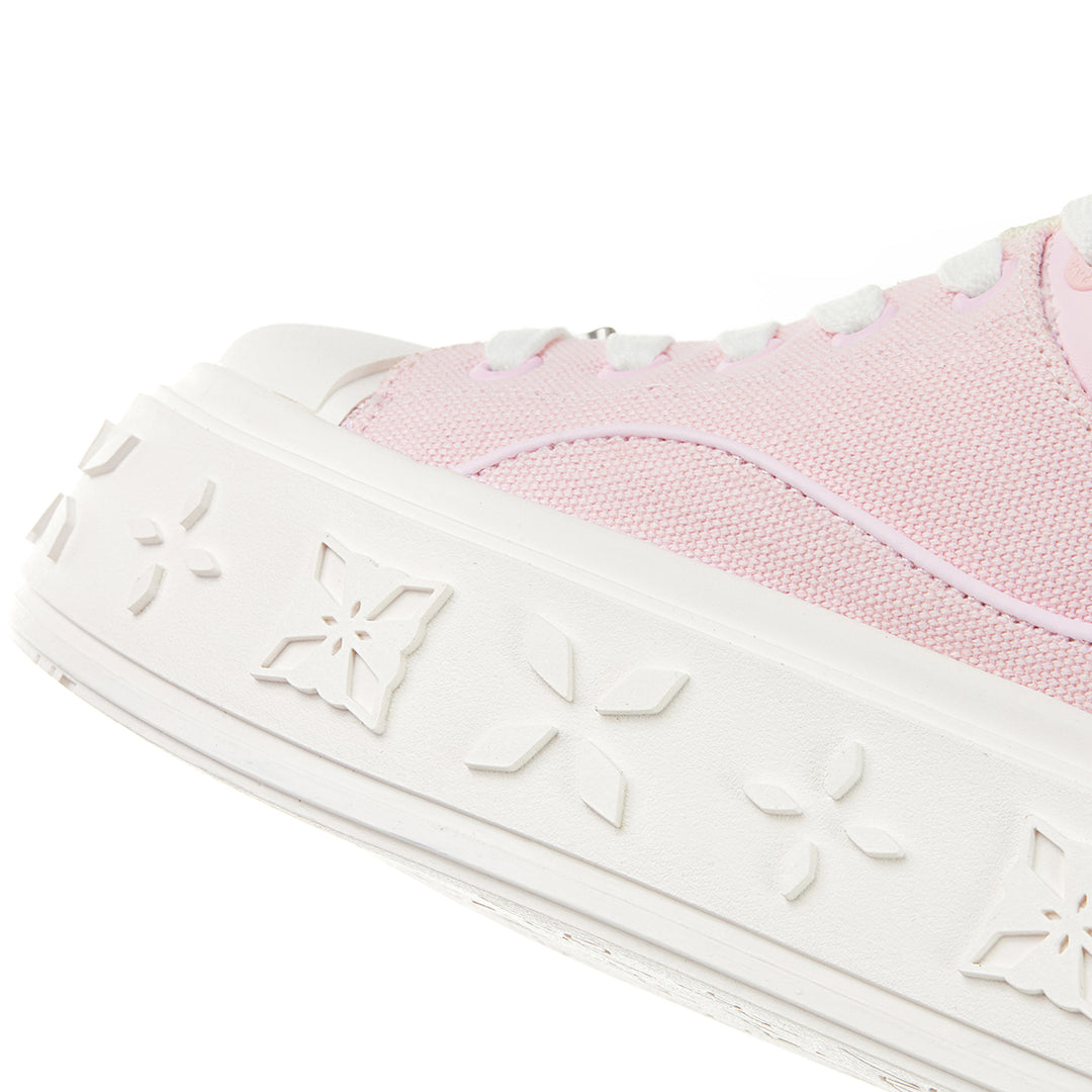 Trapar Waves Embossment Thick-Soled Casual Canvas Sneaker Pink