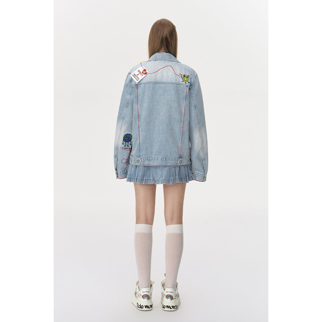 13De Marzo X Matthew Langille Travel Bear Denim Jacket