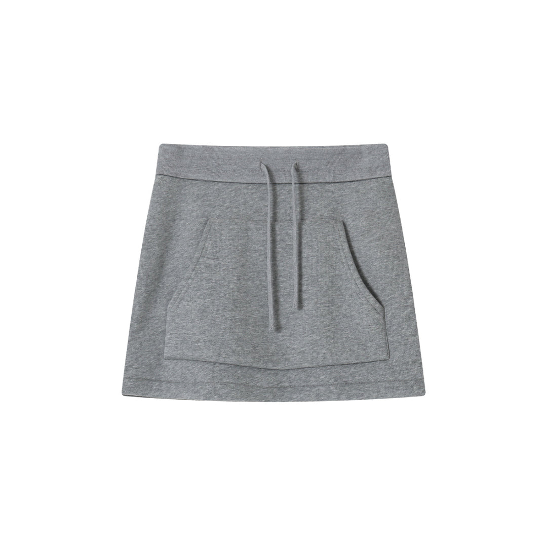 SomeSowe Kangaroo Pocket Short Skirt Grey