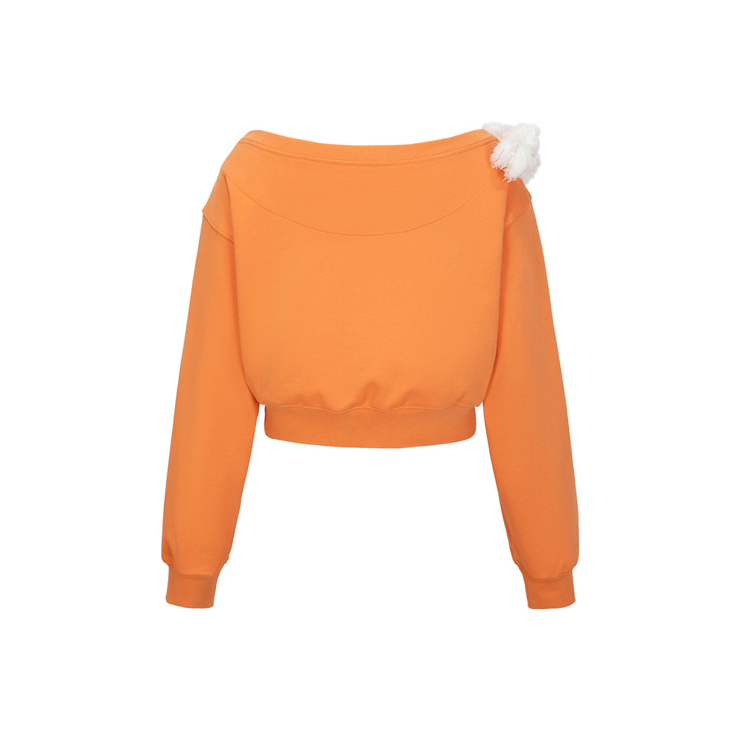 13De Marzo Dooozoo Off Shoulder Short Sweater Orange