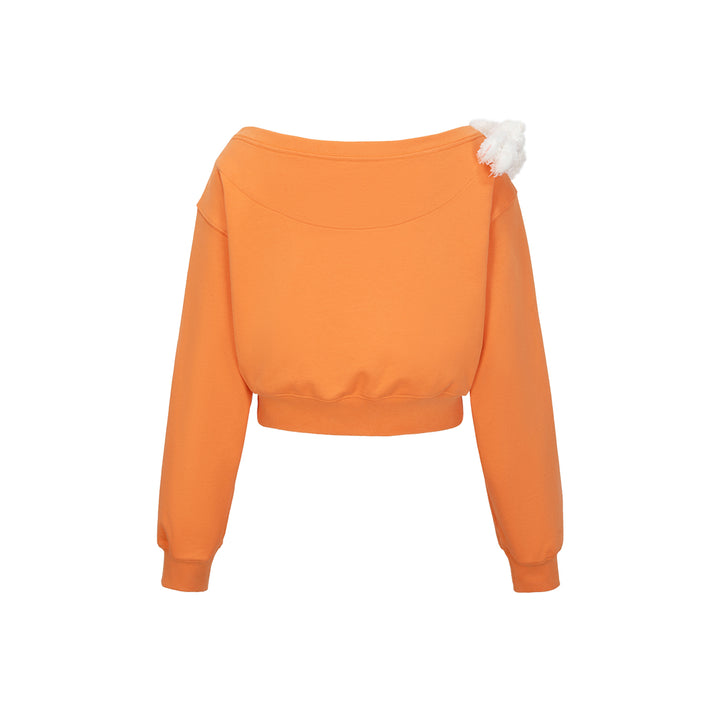 13De Marzo Dooozoo Off Shoulder Short Sweater Orange