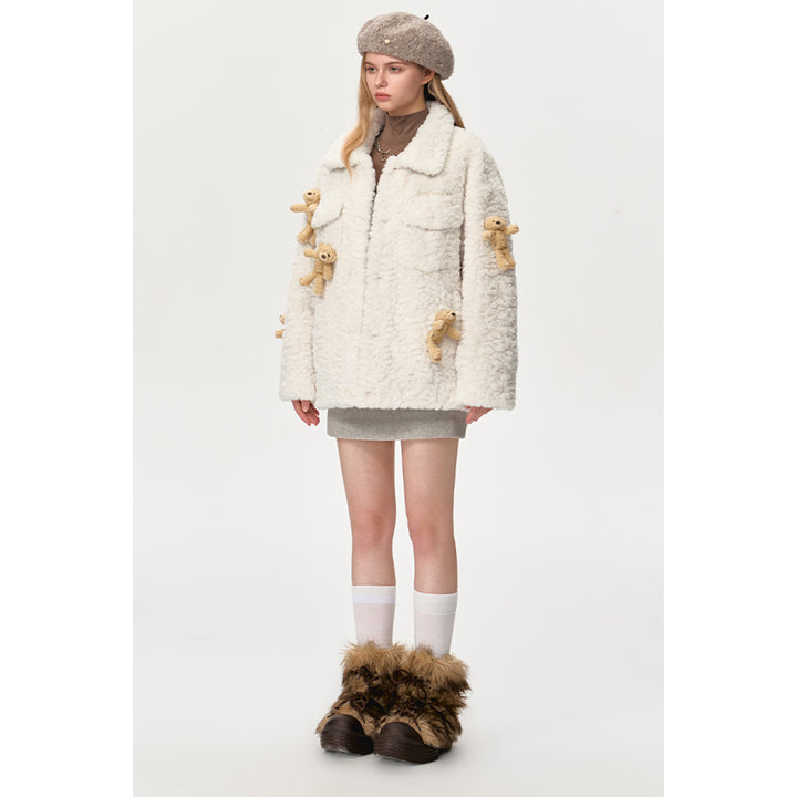 13De Marzo Doozoo Covered Fleece Jacket White