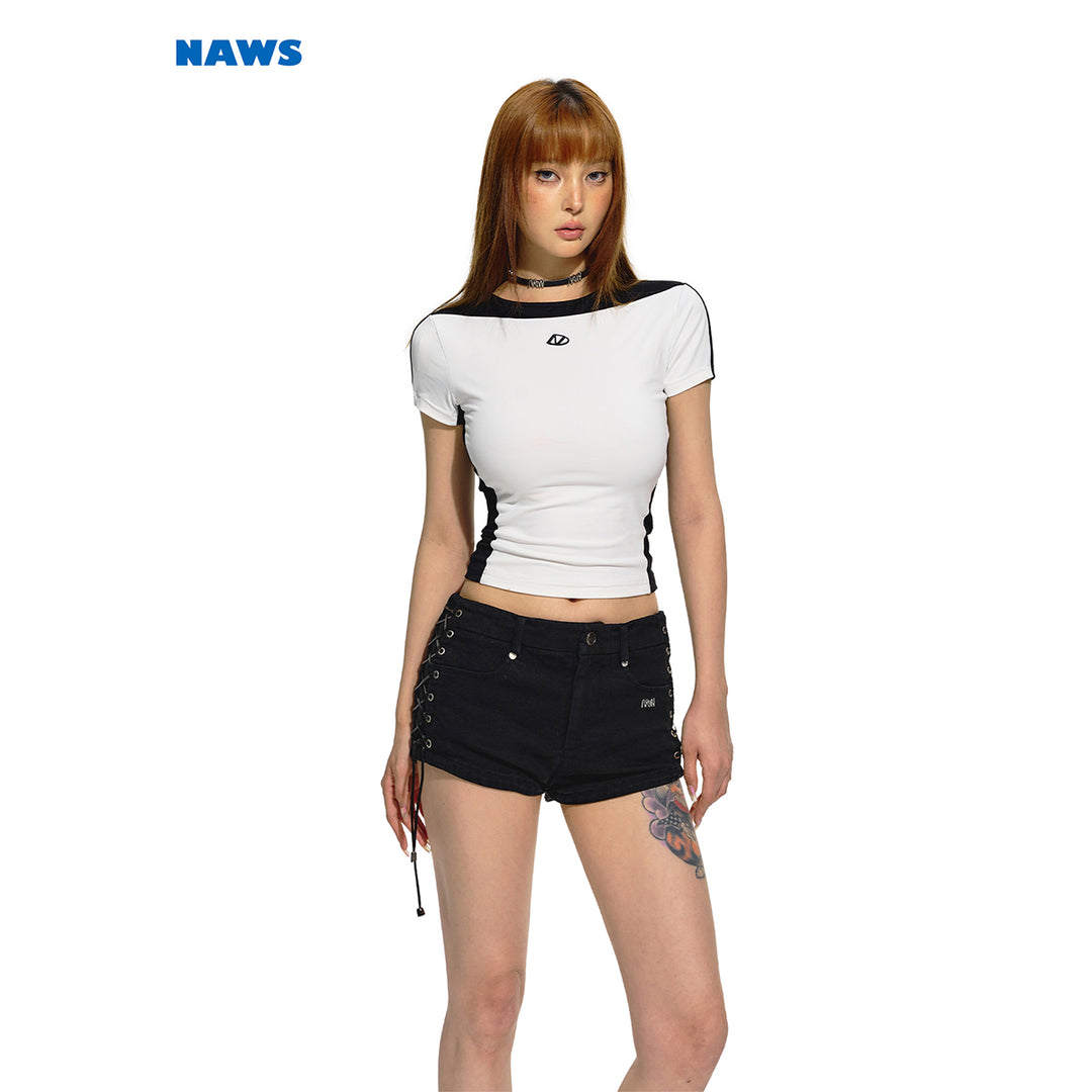 NAWS Color Blocked Slim-Fit Knit Tee