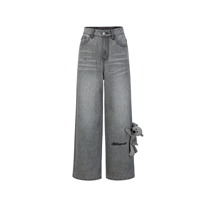 13De Marzo Signature Logo Pocket Loose Jeans Gray