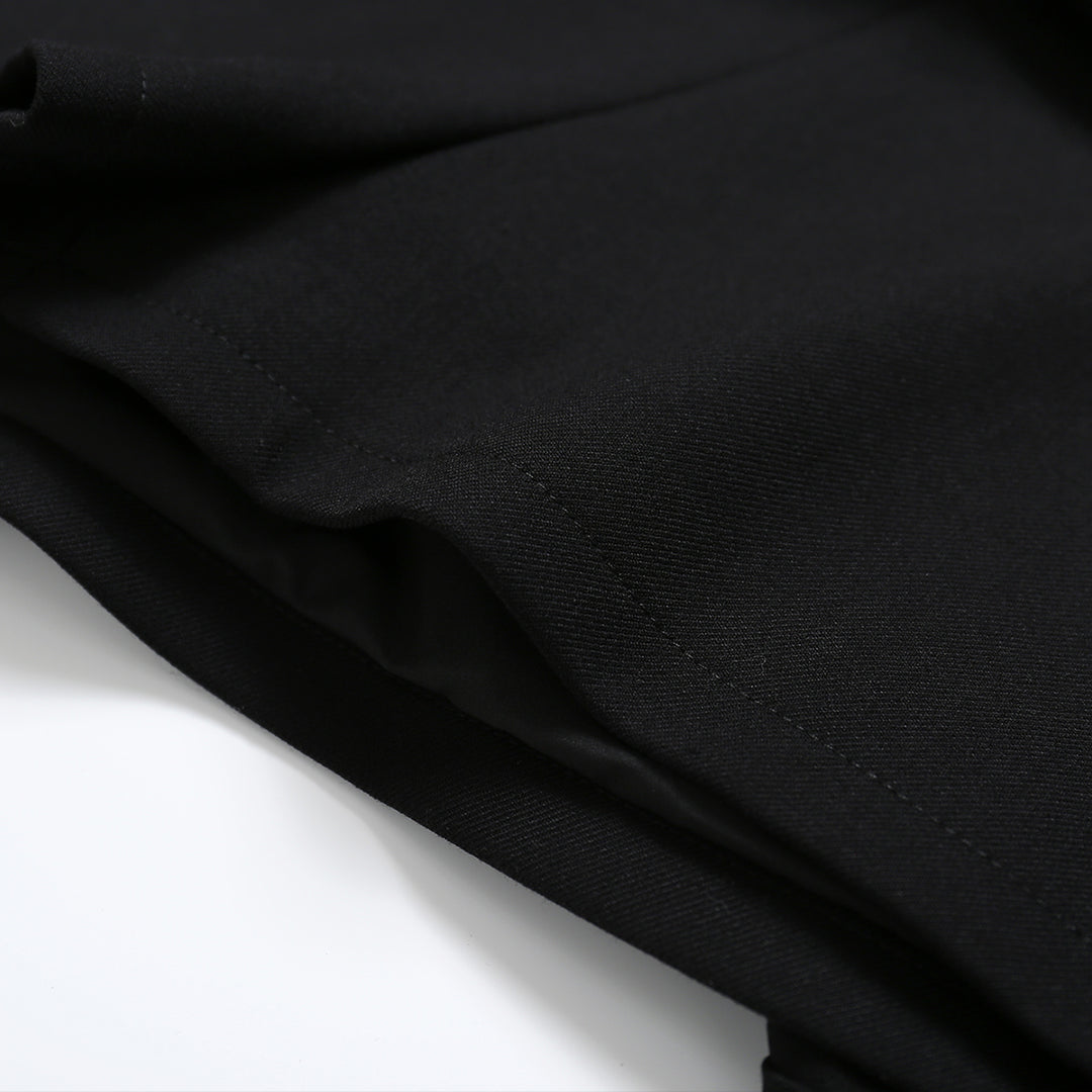 SomeSowe Irregular Cutting Pleated Skirt Shorts Black - Mores Studio