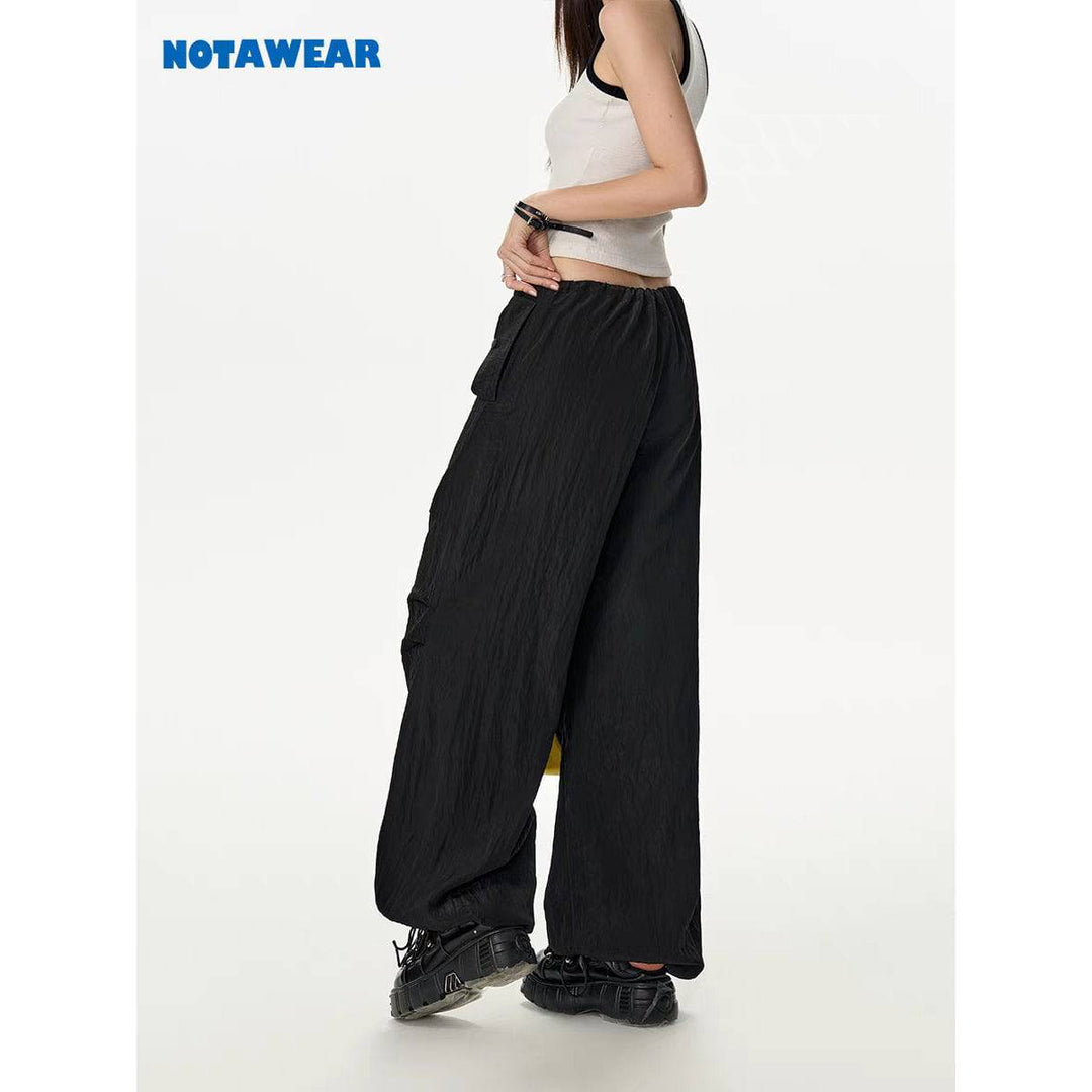 NotAwear Casual Drawstring Oversized Pants Black - Mores Studio