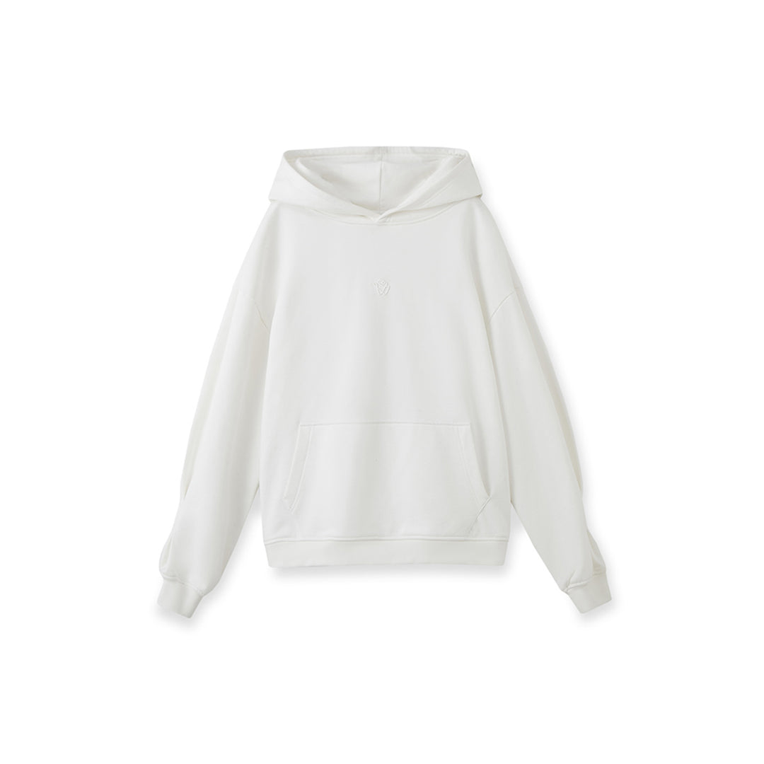 NotAwear Logo Embroidery Casual Hoodie White - Mores Studio