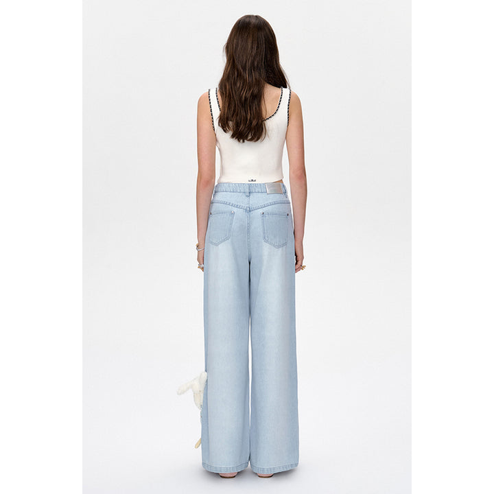 13De Marzo Doozoo Graffiti Wide-Leg Jeans Blue