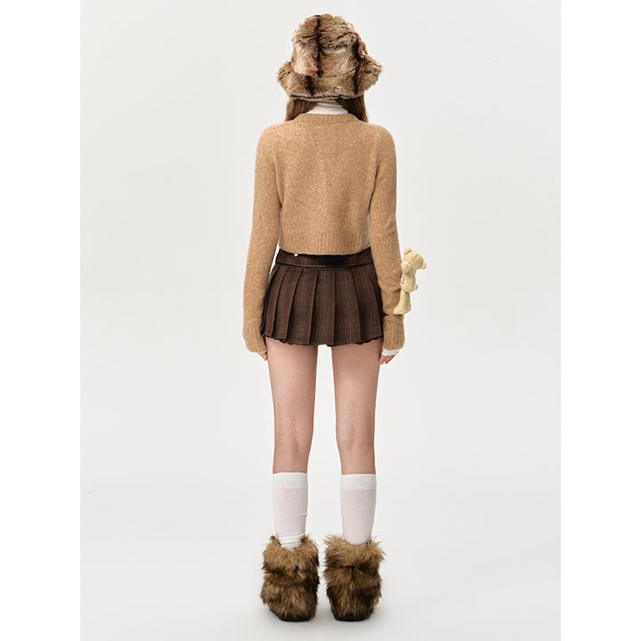 13De Marzo Doozoo Short Knit Cardigan Khaki