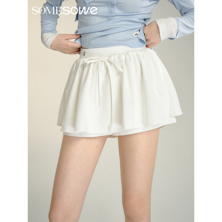 SomeSowe 3D A-Line Puffy Skirt Shorts White