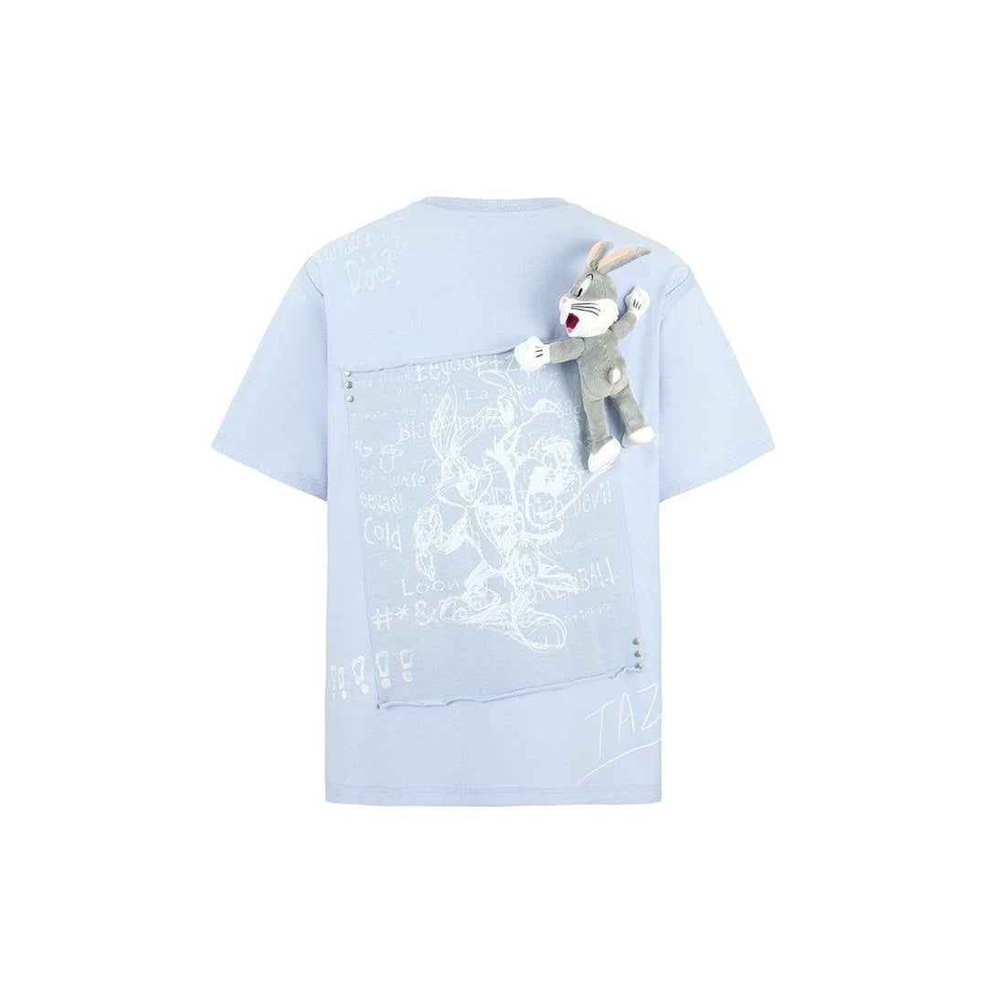 13De Marzo X Looney Tunes Bugs Bunny Sketch T-Shirt Blue - GirlFork