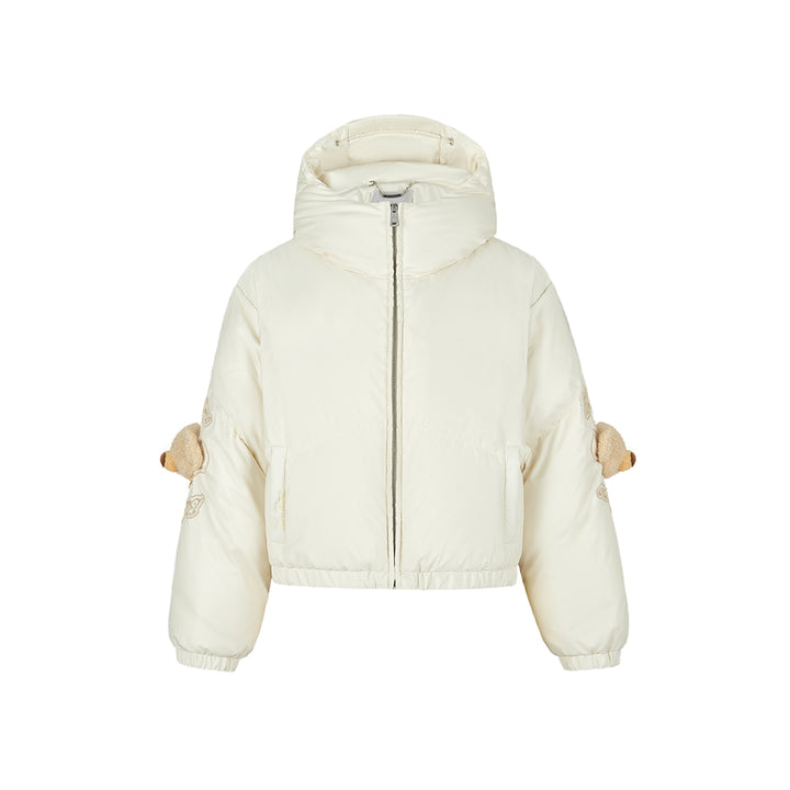 13De Marzo Plush Elbow Bear Down Jacket Beige