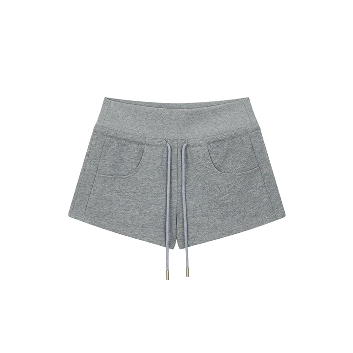 Via Pitti Elastic-Waist Drawstring Shorts Gray