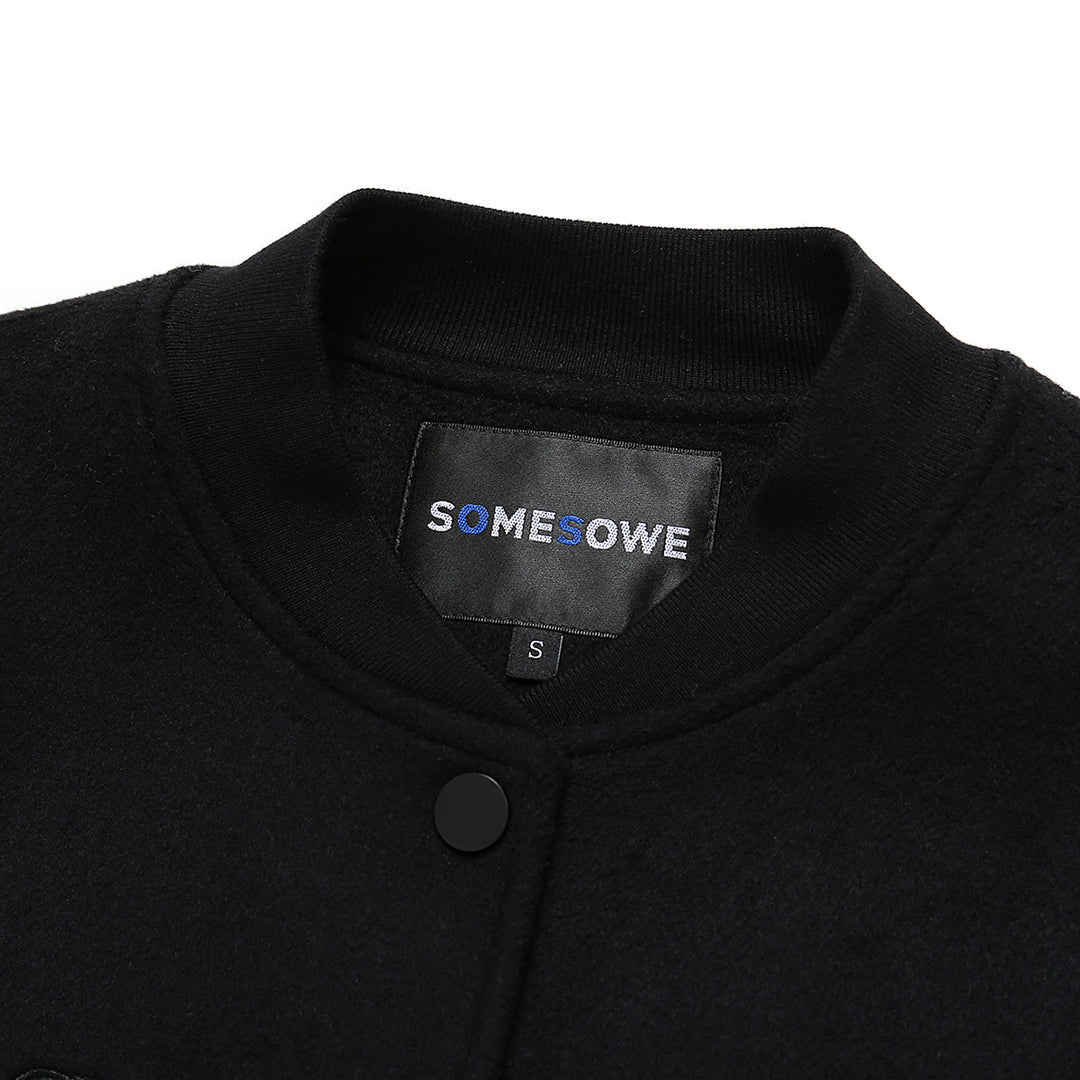 SomeSowe Color Blocked Logo Embroidery Jacket Black - Mores Studio