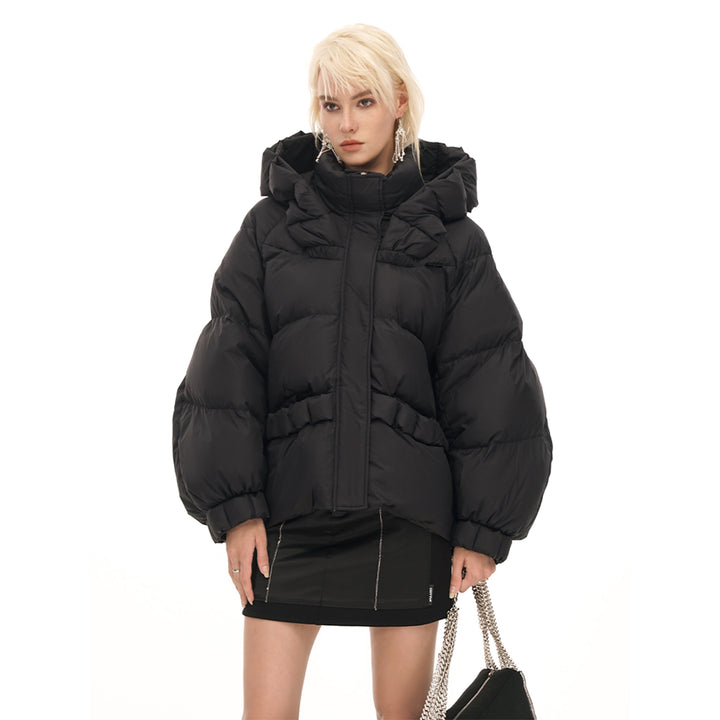 Cottia Trendy Hooded Down Jacket Black - Mores Studio