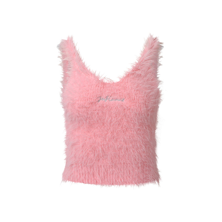 Jac Fleurant Logo Embroidery Vest Pink - Mores Studio