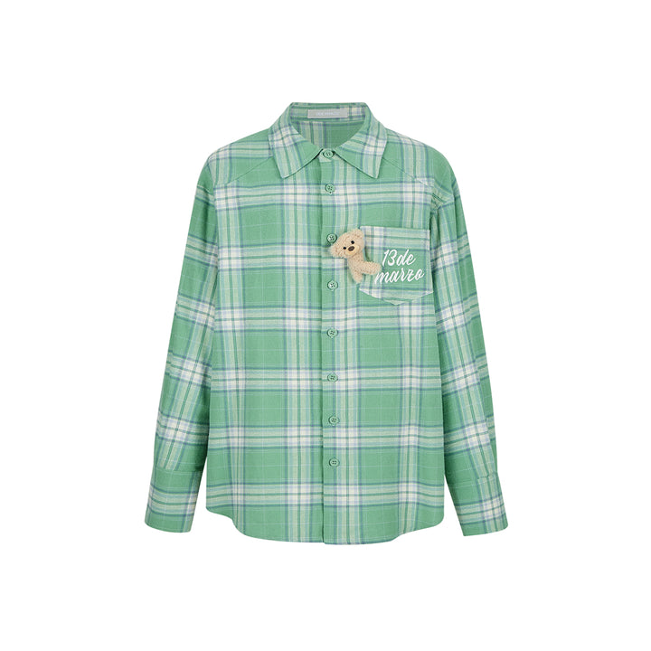 13De Marzo Doozoo Pocket Plaid Shirt Jacket Green