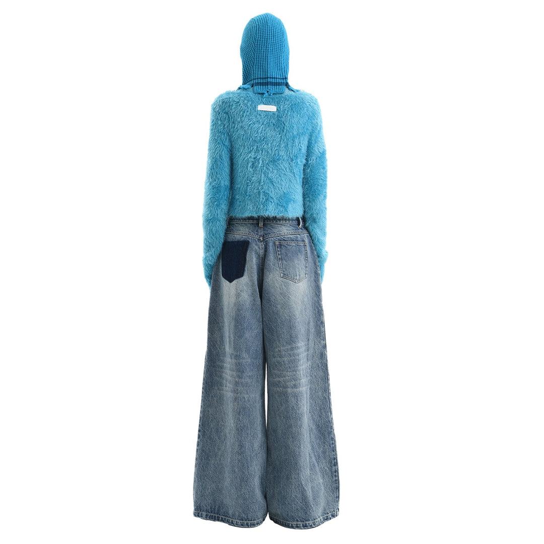 Ann Andelman Feather Yarn Sweater Blue - Mores Studio