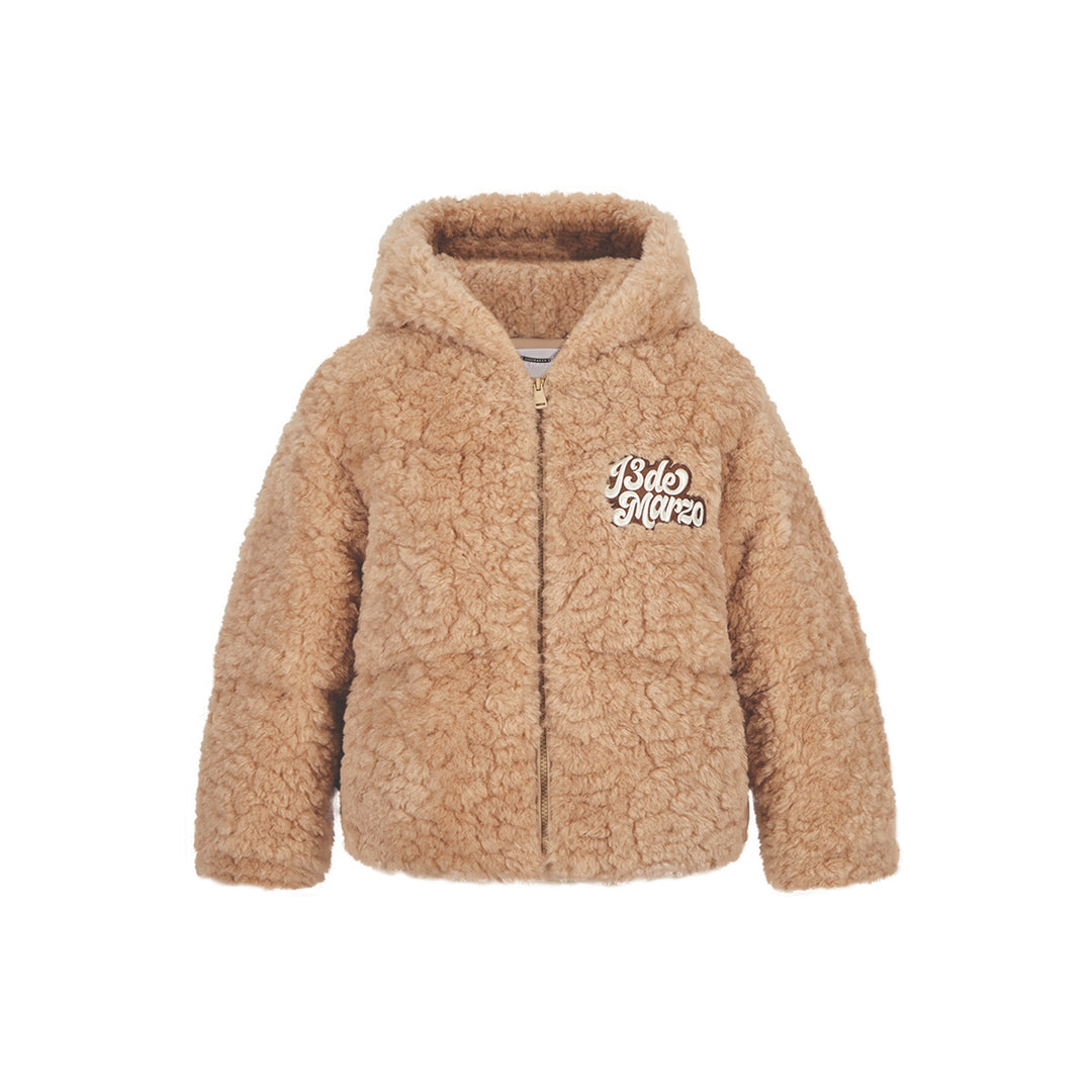 13De Marzo Plush Bear Detachable Fuzzy Down Jacket Khaki