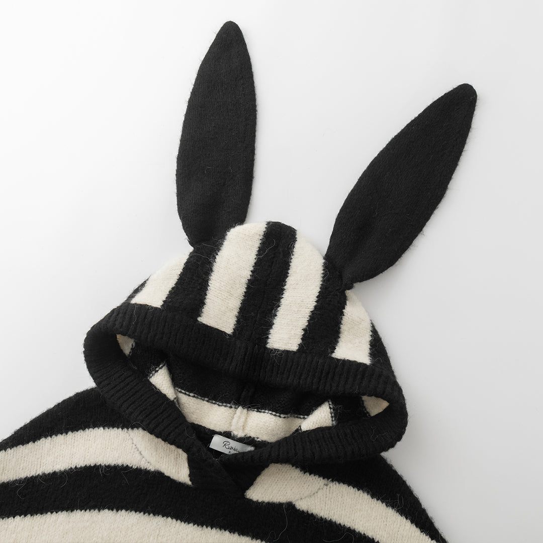 Rumia Bunny Ear Sweater Black And White - Mores Studio