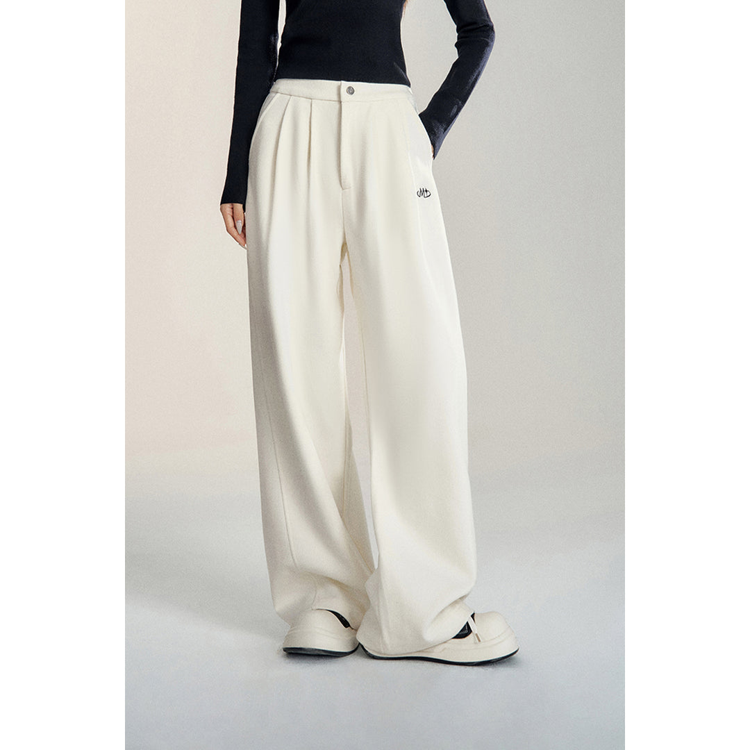 MacyMccoy Chenille Draped Wide-Leg Pants White