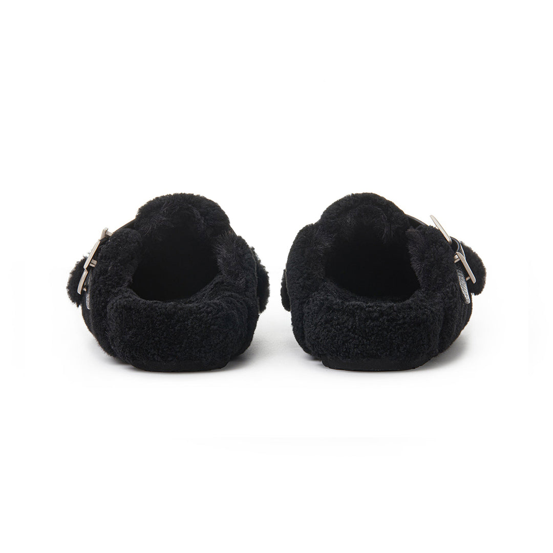 13De Marzo Bear Fleece Slip On Birkenstock Black