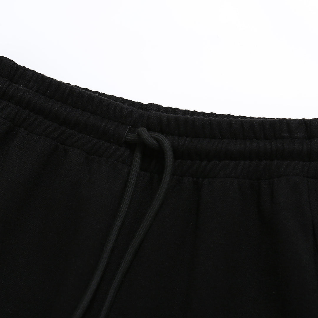 SomeSowe Velvet Airy Casual Sports Pants Black - Mores Studio