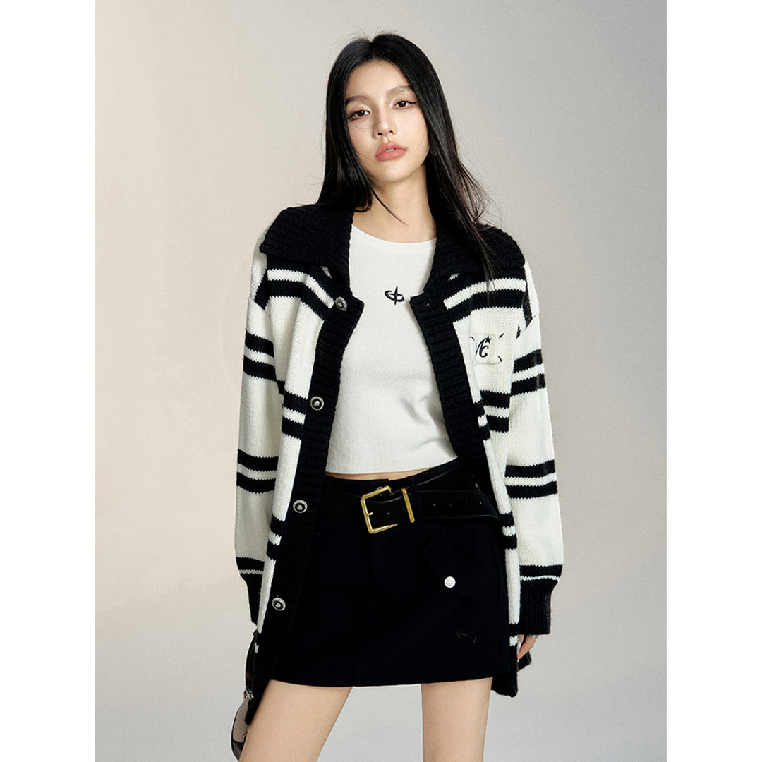 MacyMccoy Striped Silhouette Knit Cardigan