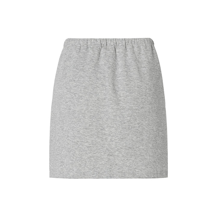 Kroche Bow Embroidered Sports Casual Skirt Gray