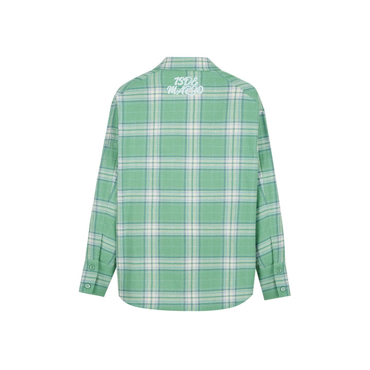 13De Marzo Doozoo Pocket Plaid Shirt Jacket Green