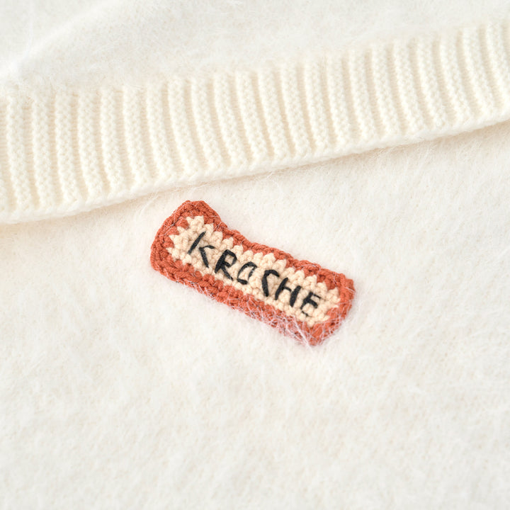Kroche Faux Mink Oversized Lapel Coat White - Mores Studio