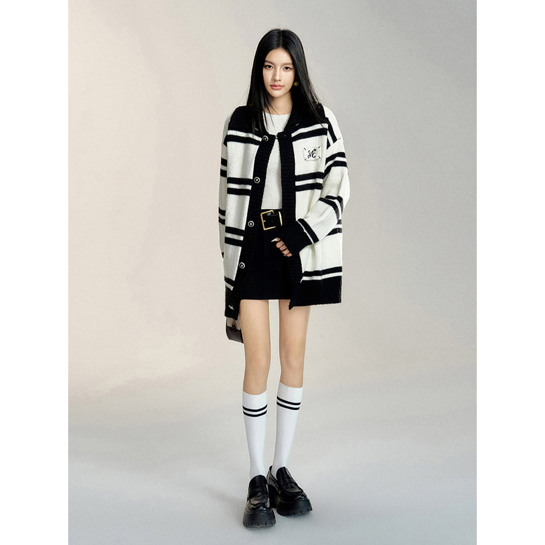 MacyMccoy Striped Silhouette Knit Cardigan