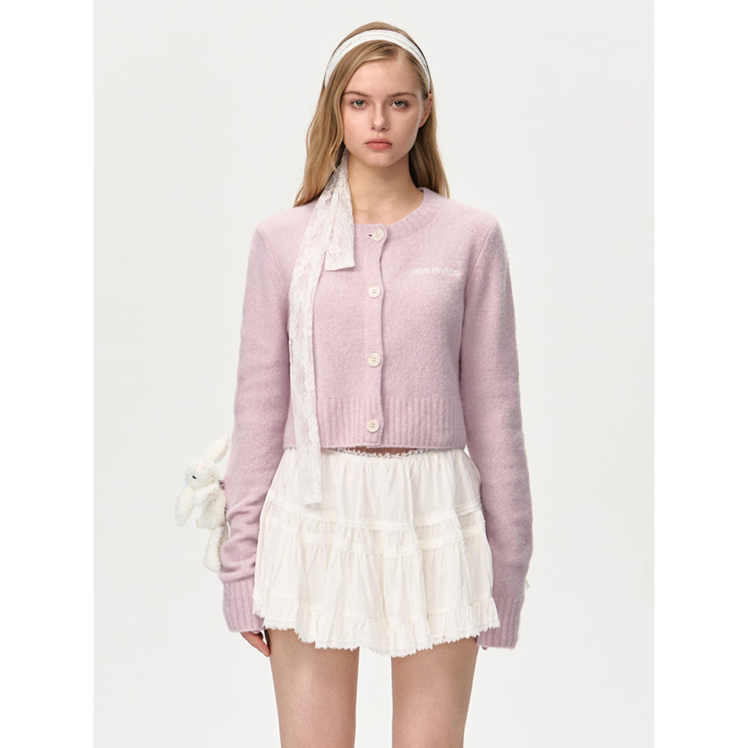 13De Marzo Doozoo Short Knit Cardigan Pink