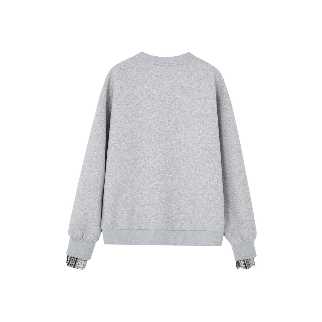 SomeSowe Origami Bow Embroidery Sweatshirt Gray