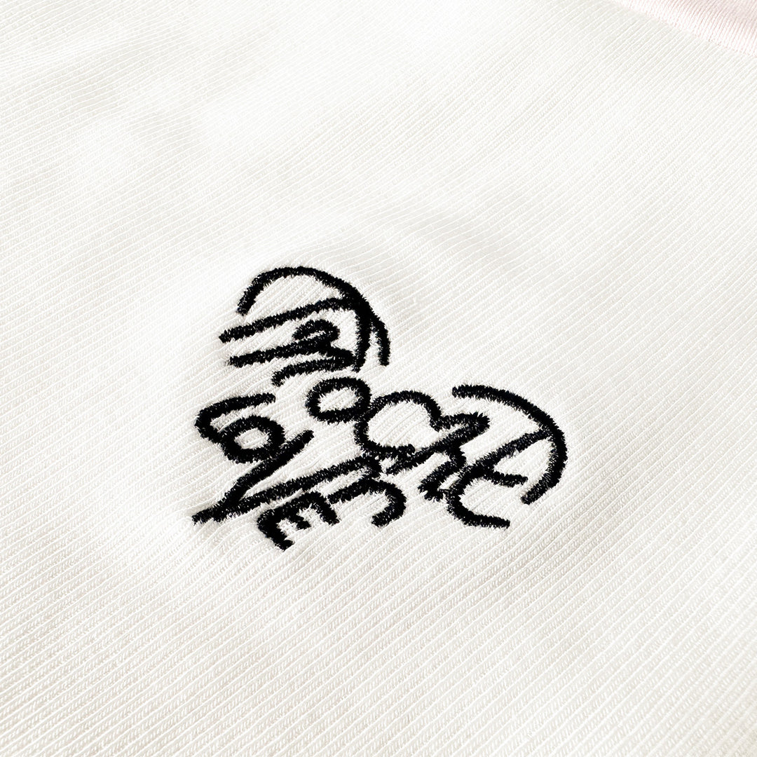 Kroche Color Blocked Logo Embroidery Top White - Mores Studio