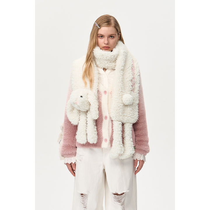 13De Marzo Doozoo Fuzzy Scarf White