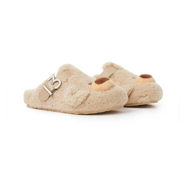 13De Marzo Bear Fleece Slip On Birkenstock Khaki