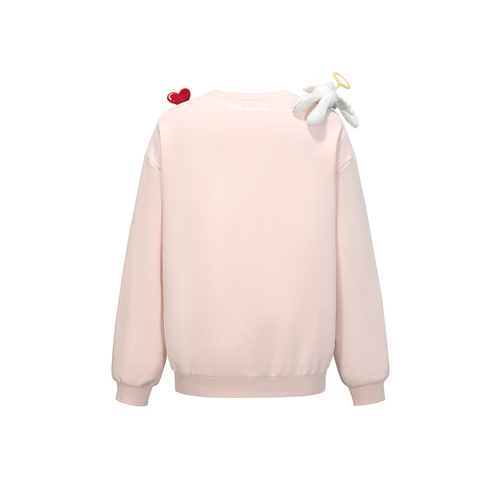 13De Marzo Doozoo Cupid Heart Round-Neck Sweater Pink