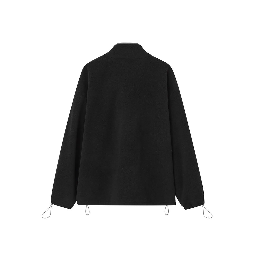 SomeSowe High Collar Fleece Casual Jacket Black