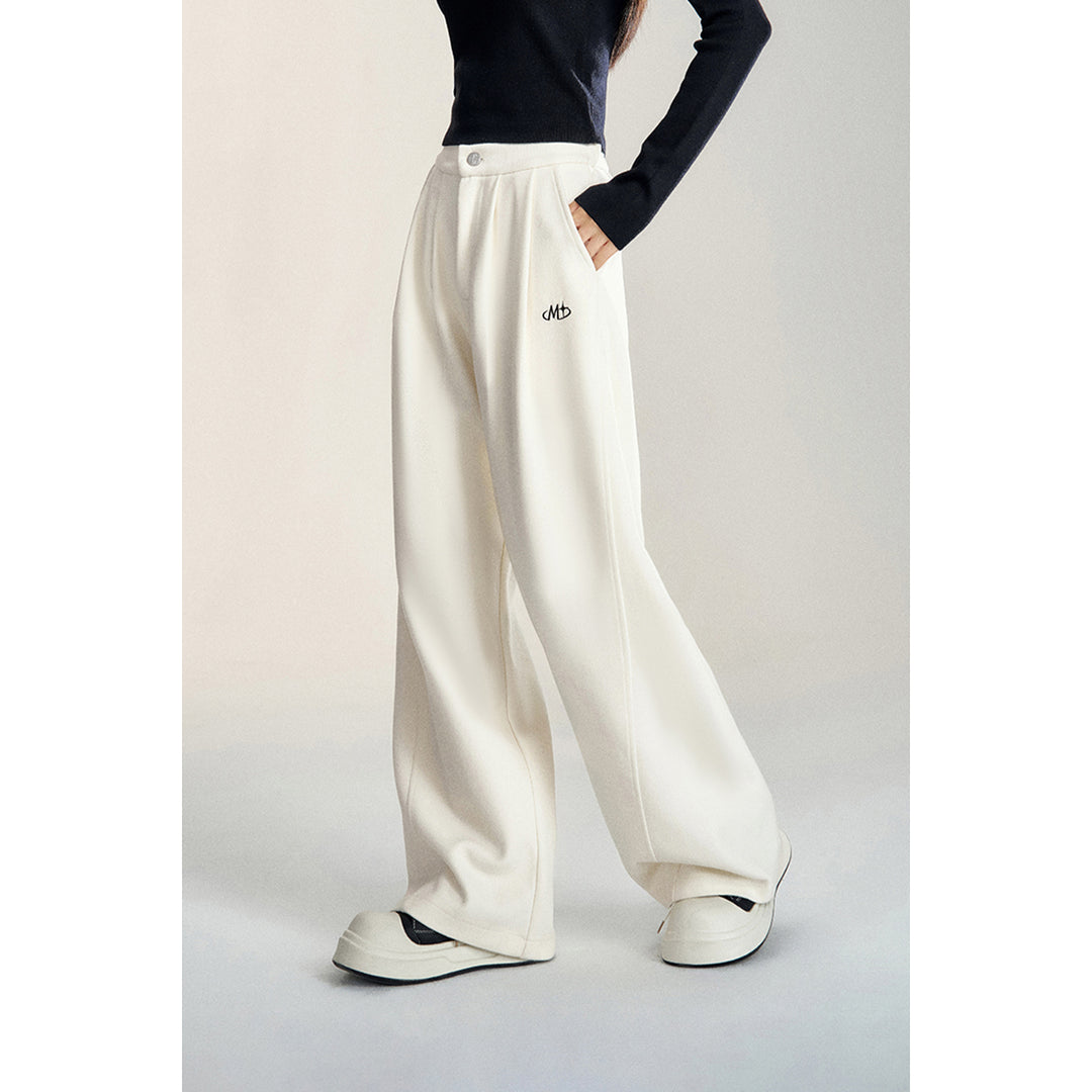 MacyMccoy Chenille Draped Wide-Leg Pants White