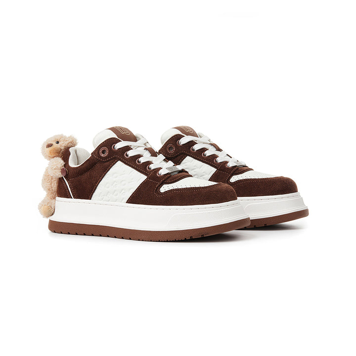 13De Marzo Plush Bear Thick-Soled Sneaker Brown