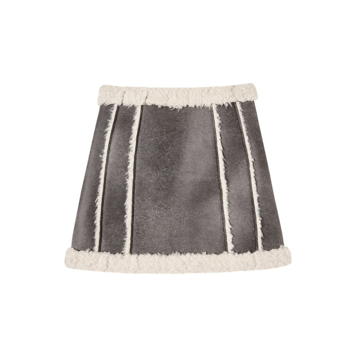 Via Pitti Suede Short Puffer Skirt Grey - Mores Studio