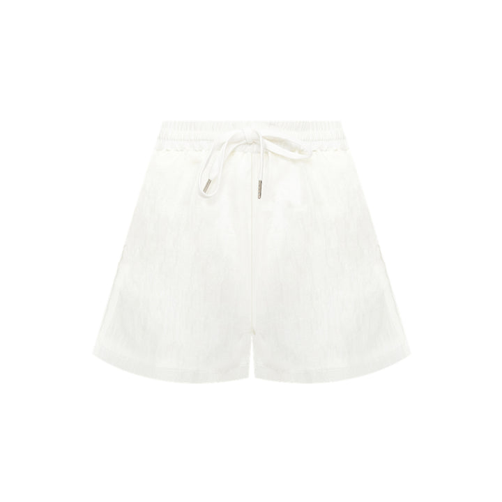 AsGony Lace Patchwork Casual Shorts White