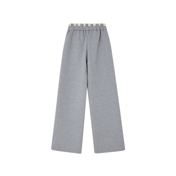 SomeSowe Fleece-Lined Lace Up Casual Pants Gray